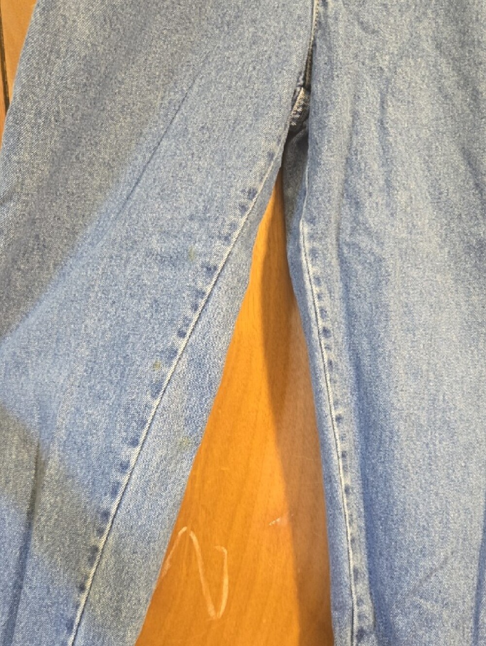 Light Wash Straight Leg Blue Denim Vintage 100 Cotton London Overalls Jumpsuit - Picture 12 of 12